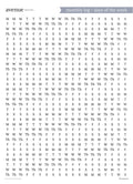 monthly log - at a glance - days of the week