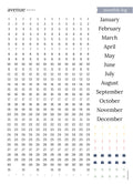 monthly log -at a glance dates